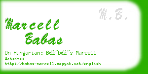 marcell babas business card